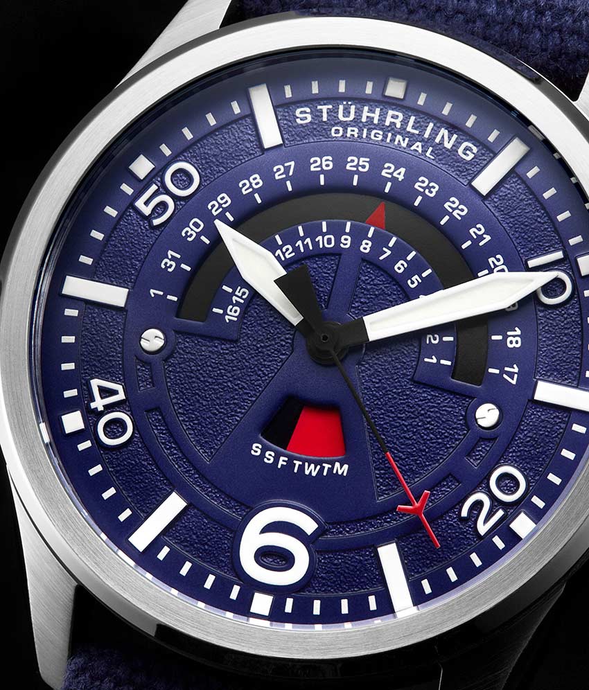Men's Aviator 452 Quartz 44mm Stainless Steel Watch - Classic Pilot Style for Aviation Enthusiasts & Everyday Wear