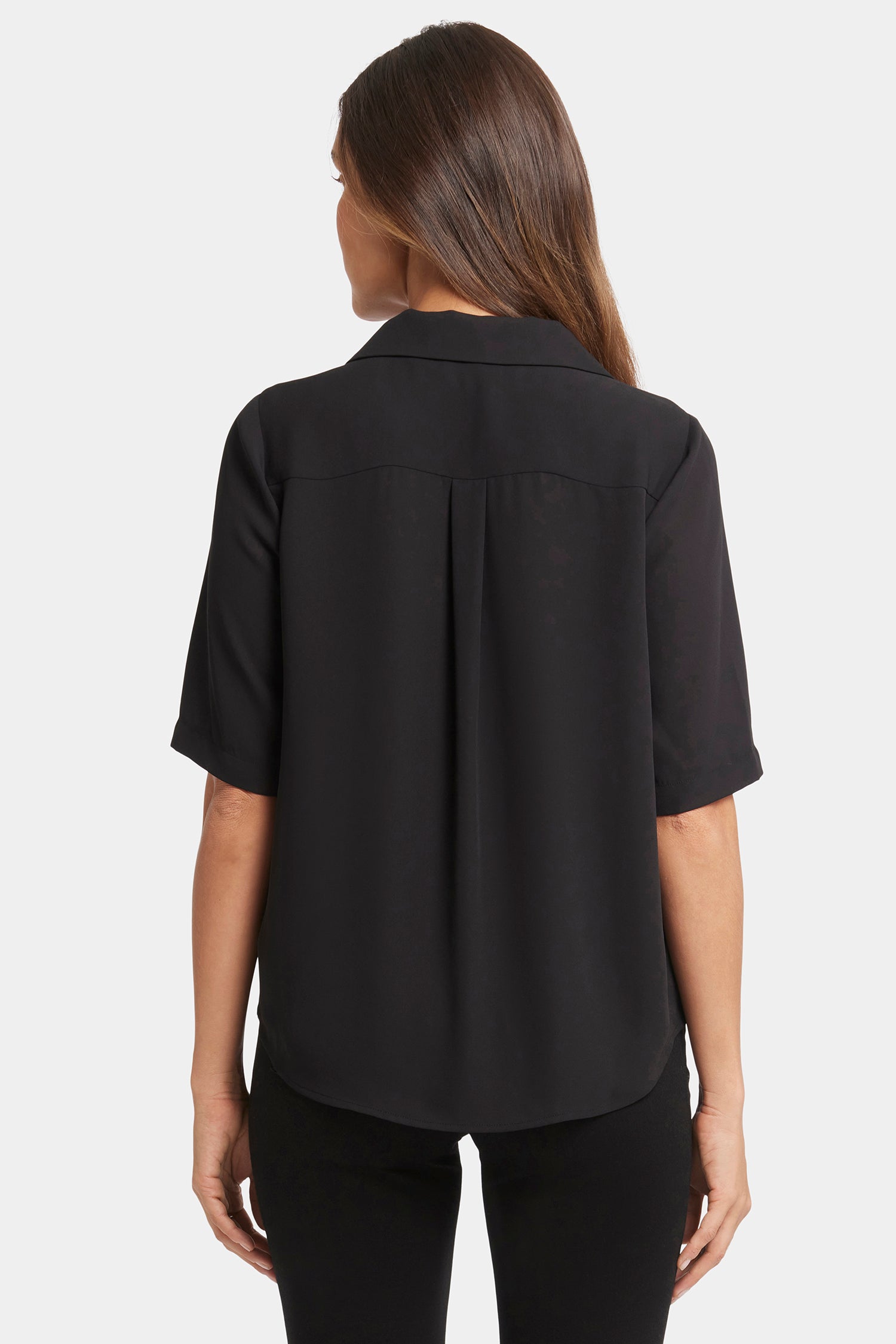 Gabrielle Women's Short Sleeve Blouse - Black Top for Casual Wear, Office & Date Night Outfits
