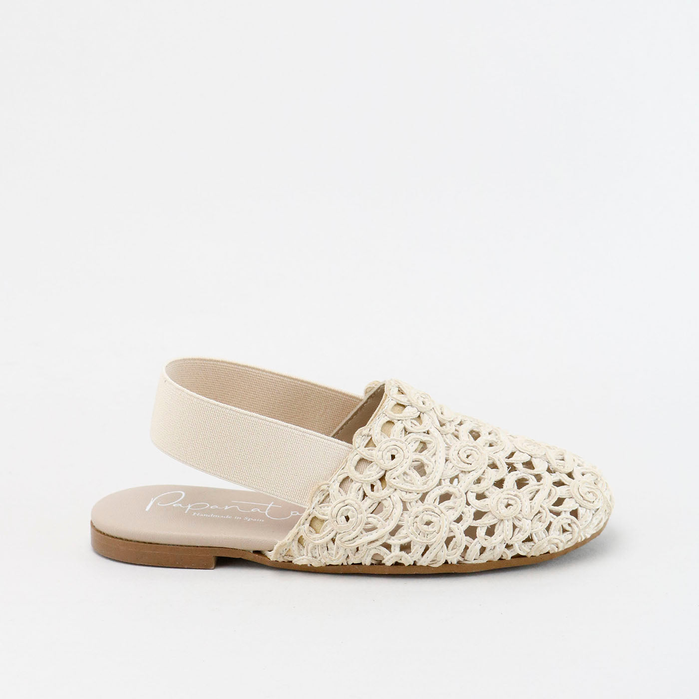 Nude Floral Open Weave Mule Sandals - Women's Comfortable Slide Shoes for Summer Beach, Pool, and Casual Outfits