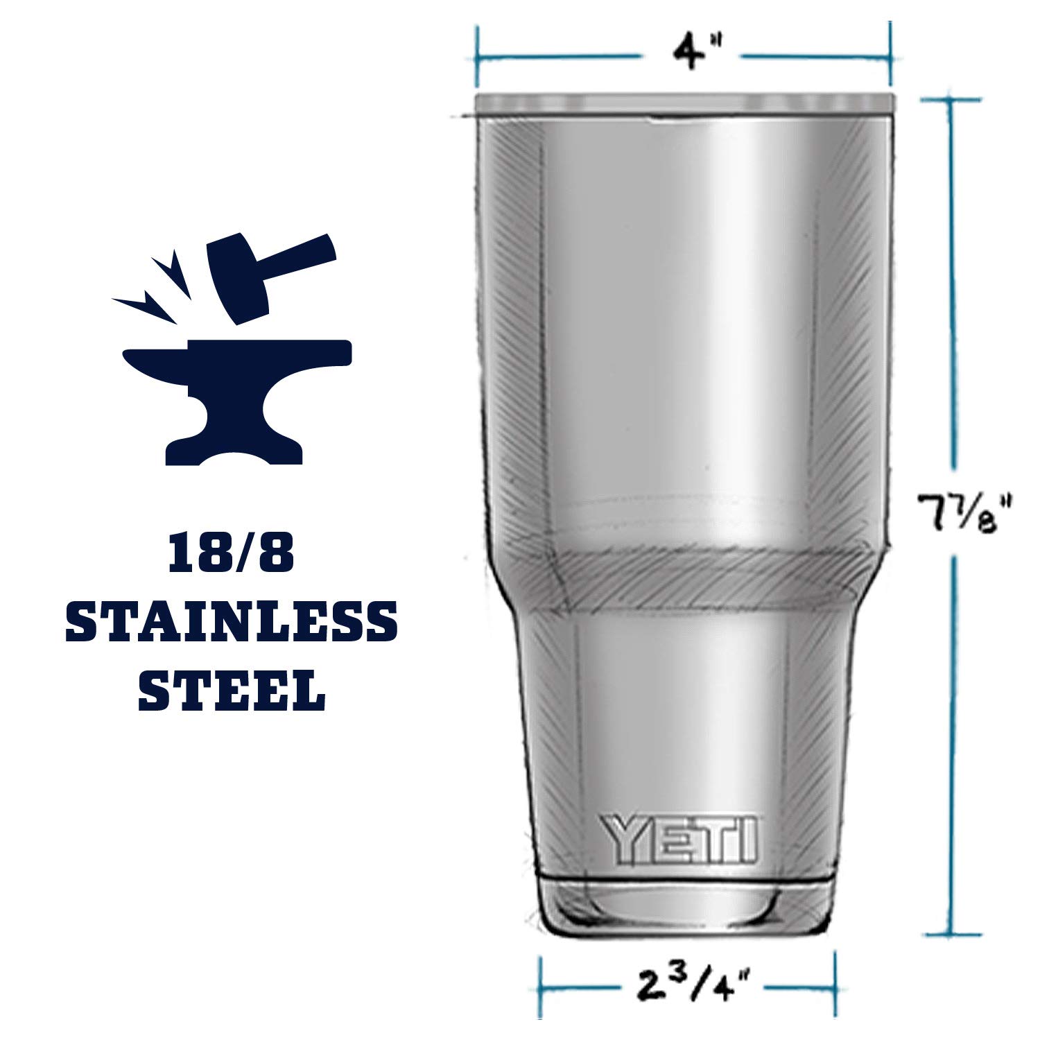 YETI Rambler 30 oz Stainless Steel Vacuum Insulated Tumbler with MagSlider Lid - Keeps Drinks Hot/Cold for Hours - Perfect for Camping, Office & Outdoor Adventures