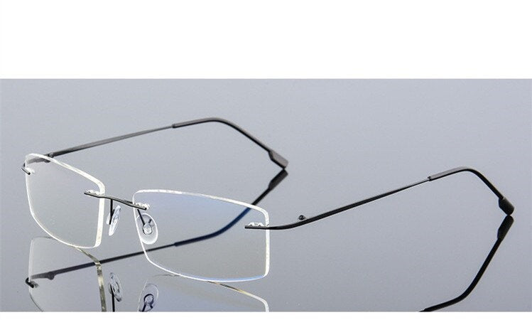 Stylish Rimless Blue Light Blocking Glasses for Men & Women - Anti Eye Strain Computer & Gaming Glasses for Office Work & Screen Time Protection