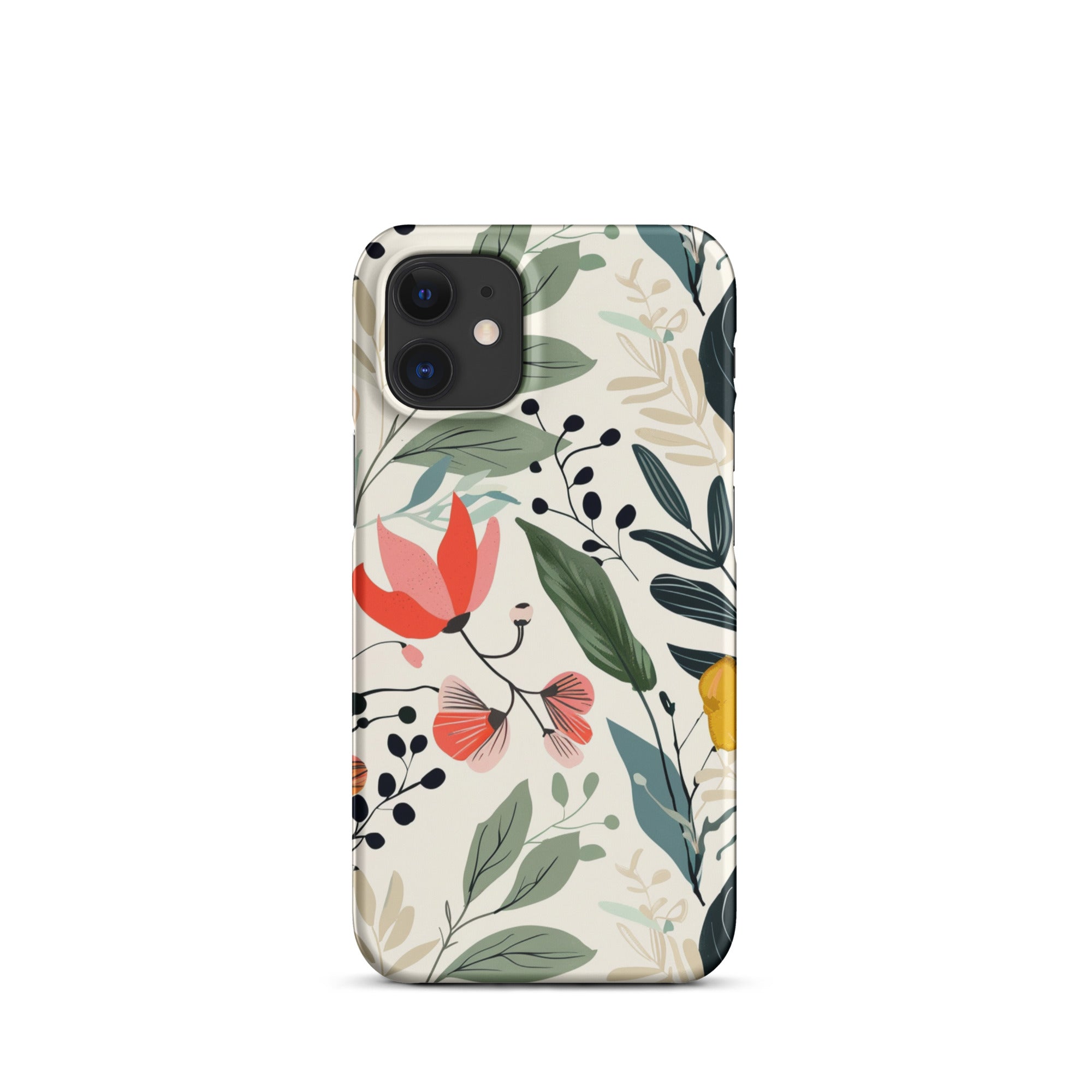 Botanical Leaves iPhone Snap Case - Durable Protective Cover for iPhone 11/12/13/14/15 Pro Max - Nature-Inspired Design - Perfect for Outdoor Adventures & Daily Use