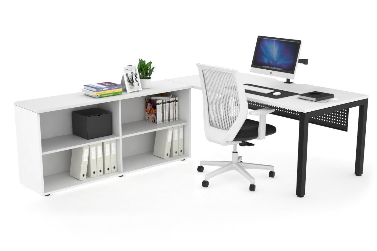 Quadro Square Executive Standing Desk Black Frame [1800L x 800W with Cable Management] - Perfect for Home Office & Modern Workspace Setup