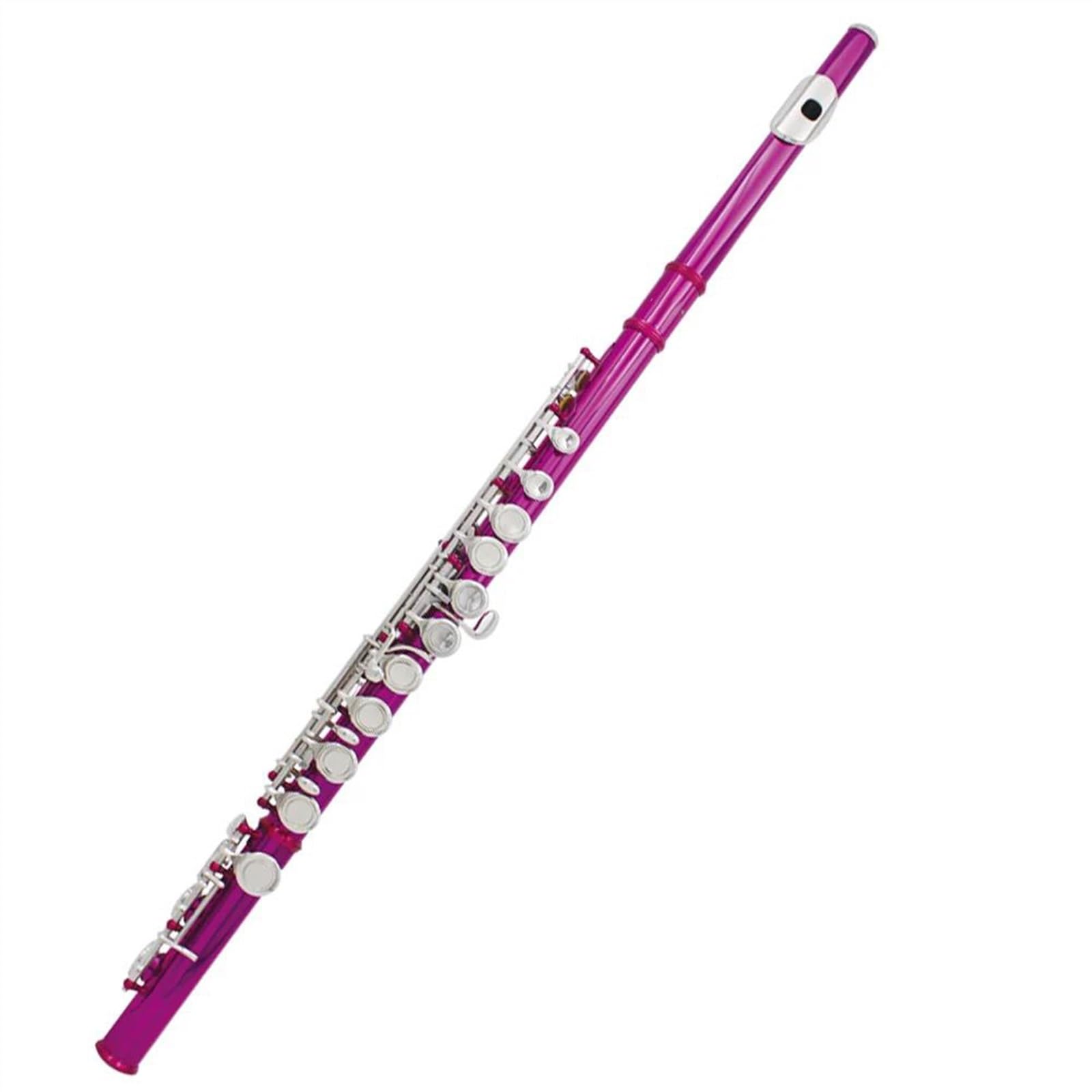 16-Hole Horizontal Brass Flute with Leather Case - Professional Woodwind Instrument for Beginners & Musicians - Perfect for Jazz, Classical & Folk Music Performances