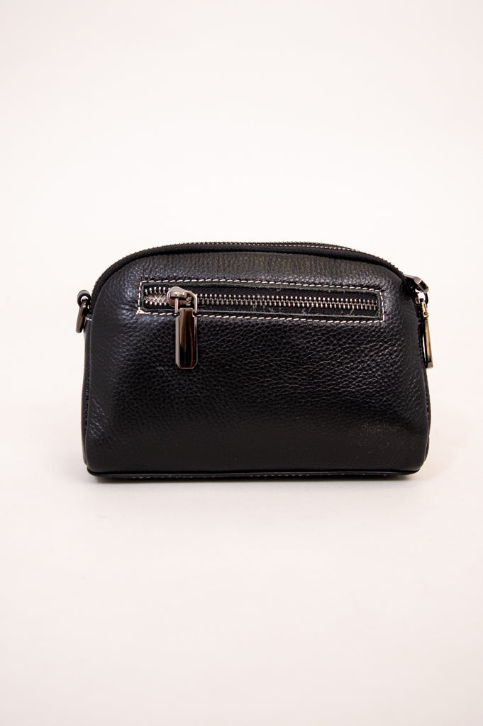 Emma Bag 88160 Genuine Leather Handbag for Women - Stylish Black Crossbody Purse with Adjustable Strap, Perfect for Work, Travel & Everyday Use