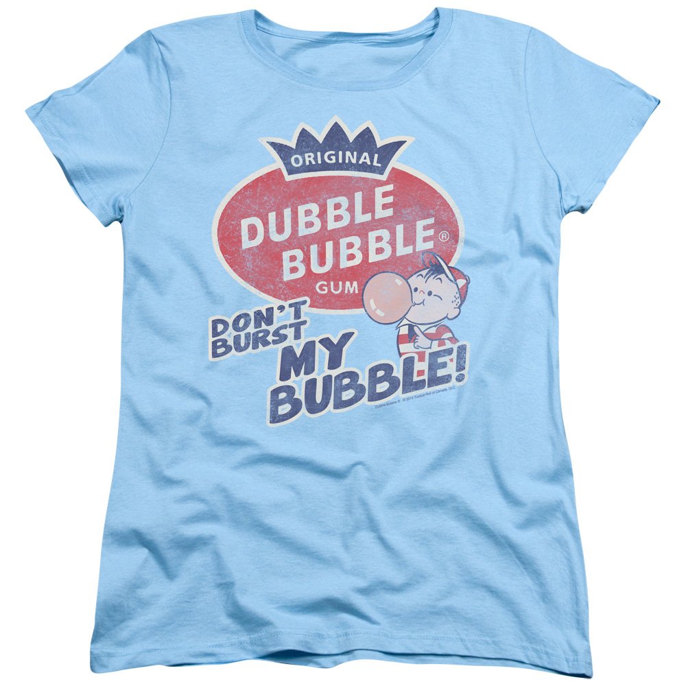 Trevco Dubble Bubble Burst Bubble Women's T-Shirt | Funny Graphic Tee for Women | Casual Wear, Gifts & Everyday Outfits