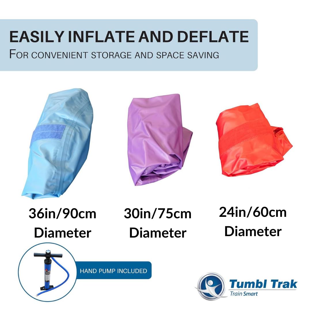 Tumbl Trak Air Barrel - Professional 30-Inch Gymnastics Air Roller for Cheerleading & Tumbling Training - Durable Purple Commercial Grade Inflatable Barrel - Perfect for Home Gyms, Dance Studios & Gymnastics Clubs