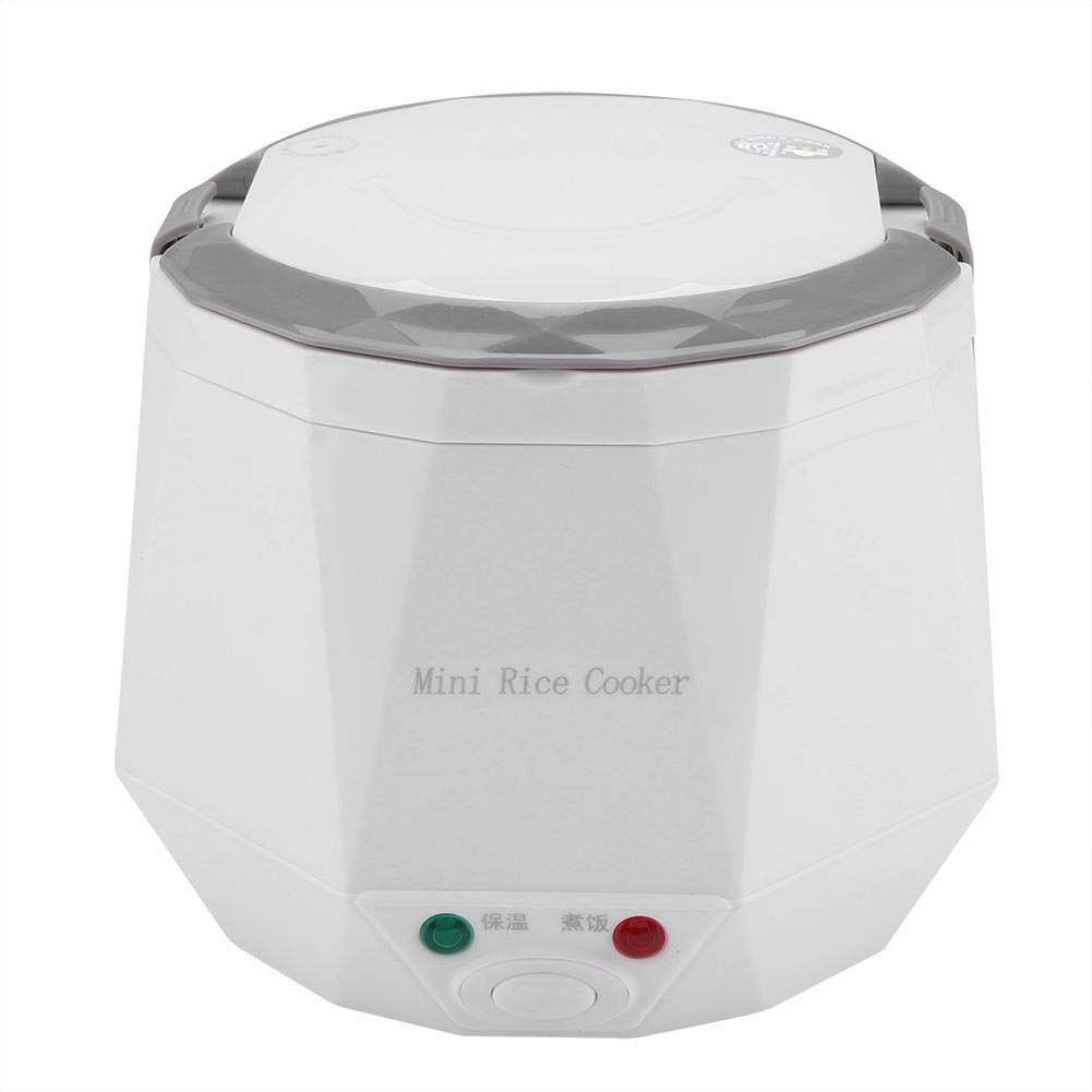 Fdit Mini Rice Cooker 1.3L 24V 180W Portable Electric Rice Cooker & Food Steamer for Truck, Car, RV - Perfect for Cooking Rice, Soup, Porridge, Noodles | Compact & White Design for Travel, Camping & Road Trips