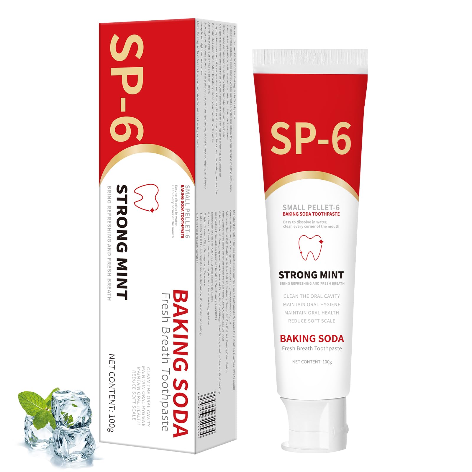 SP-6 Probiotic Whitening Toothpaste with Advanced Small Pellet-6 Technology for Teeth Brightening & Oral Health | Fresh Breath Formula for Sensitive Teeth | Ideal for Smokers & Daily Use | Perfect for Morning Routine, Travel & Post-Meal Freshness