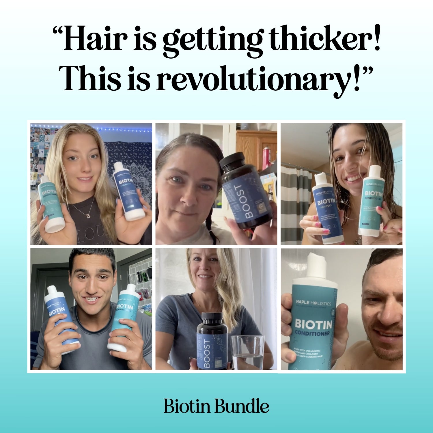 Premium Biotin Hair Growth Bundle - Strengthen & Thicken Hair with Biotin Shampoo, Conditioner & Vitamins - Perfect for Thinning Hair & Hair Loss Treatment at Home