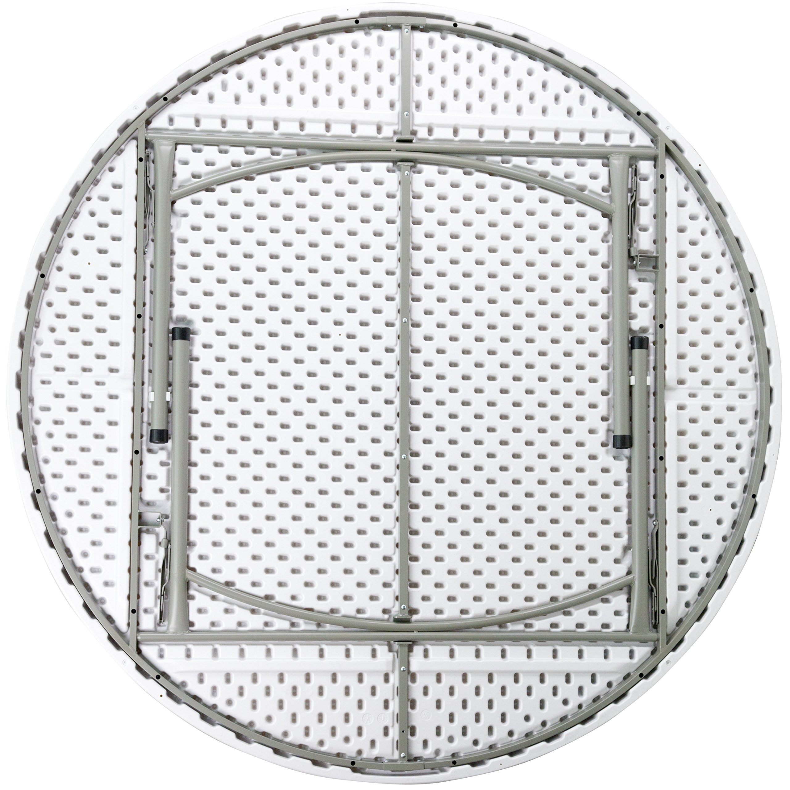 Flash Furniture Elon 6-Foot Round Plastic Folding Table - Portable Banquet Table for Parties, Events & Gatherings - Indoor/Outdoor Use - White | Perfect for Weddings, Picnics, BBQs & Tailgating