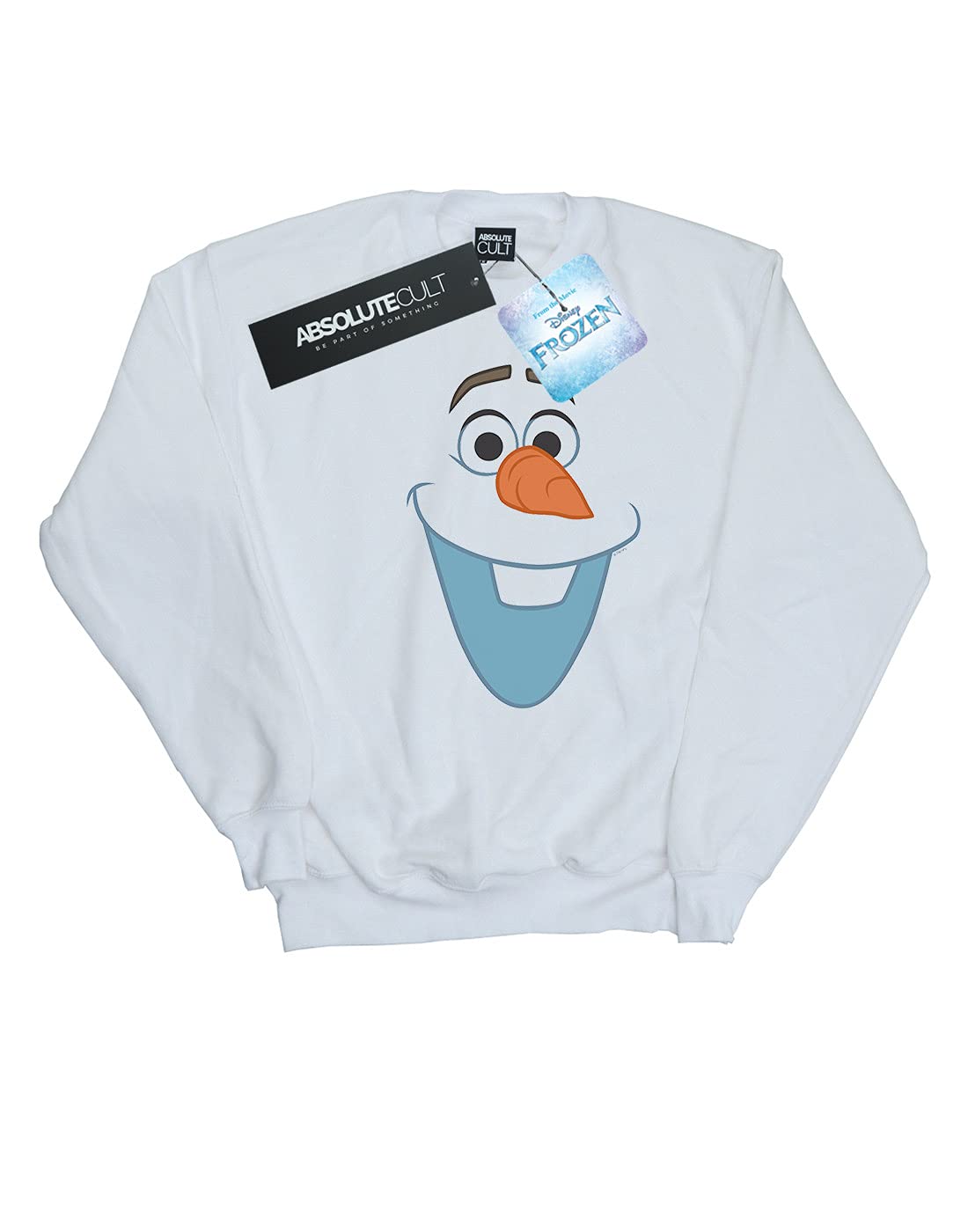 Disney Frozen Olaf Women's Pullover Sweatshirt - White, Large Size | Cozy Winter Hoodie for Casual Wear & Disney Fans
