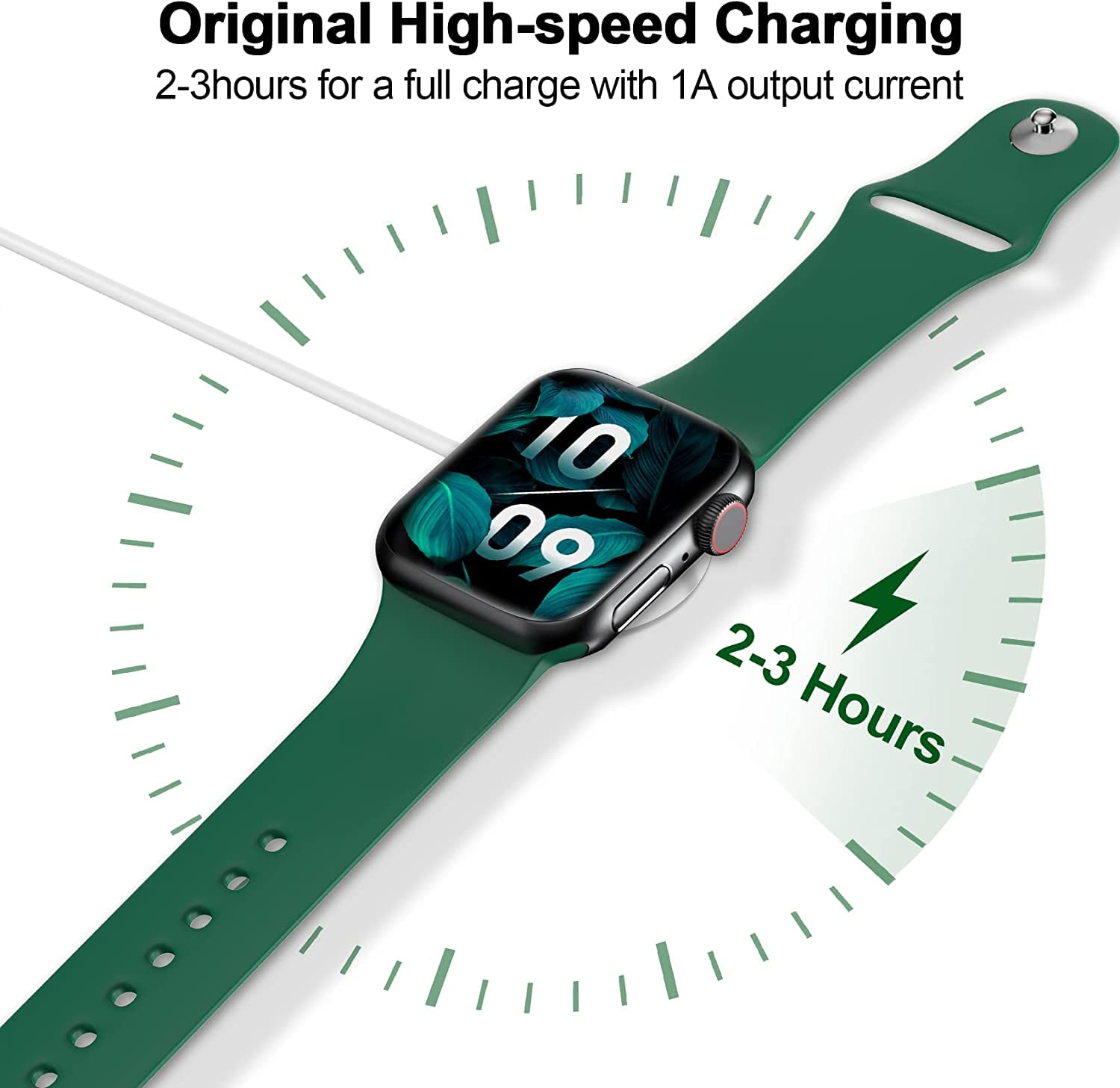 Magnetic Charging Cable for Apple Watch - USB C Wireless Charger Compatible with iWatch Series Ultra 2/Ultra/8/7/6/SE/SE 2/5/4/3/2 - 4.9FT/1.5M White - Perfect for Home, Office, Travel & Nightstand Charging