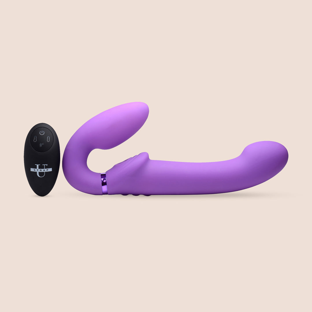 G Pulse Vibrating Strapless Strap-On Dildo | Inflatable & Powerful Vibrations for Couples Play, Lesbian Sex, and Solo Pleasure | Hands-Free Design for Ultimate Stimulation