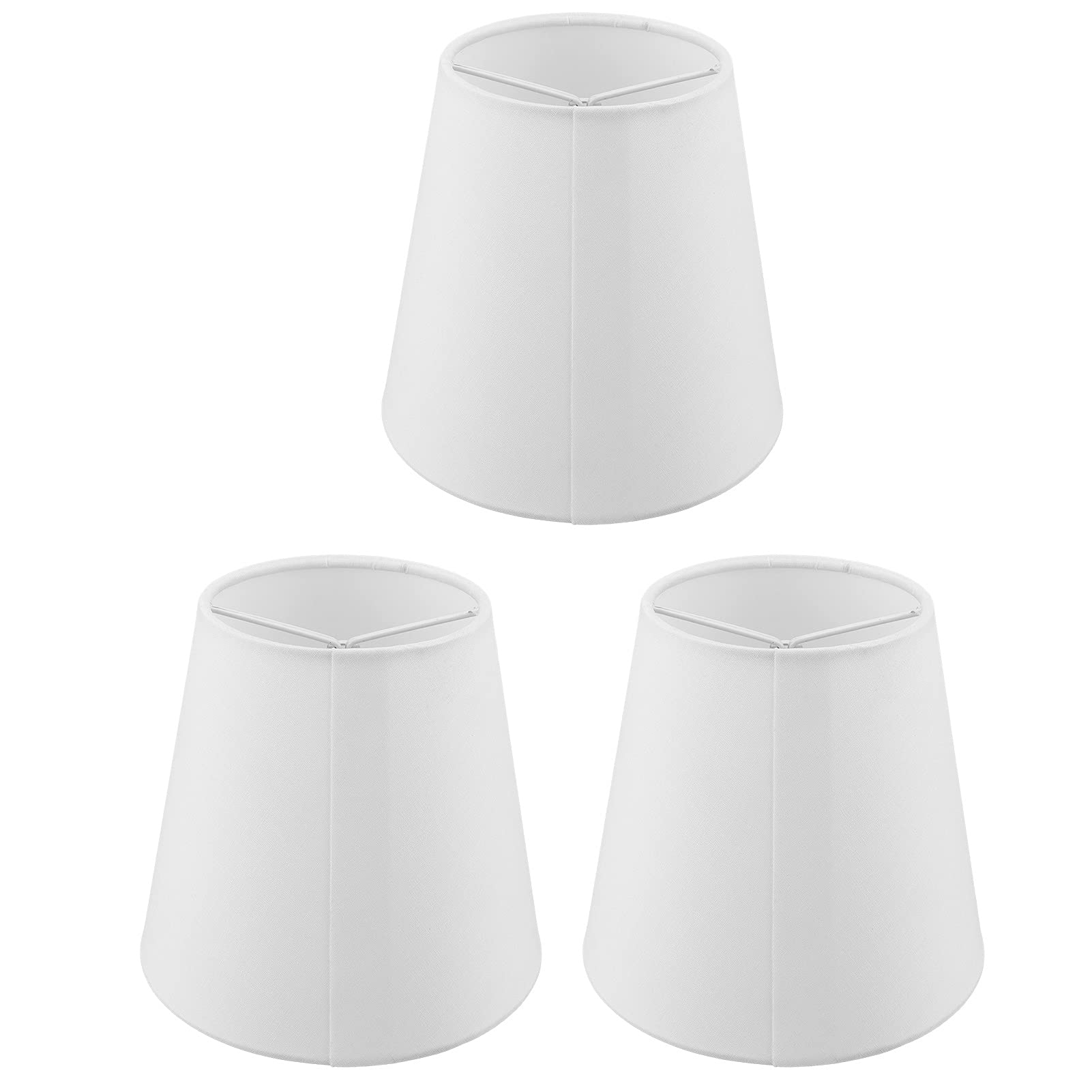 3PCS White Fabric Lamp Shade Set - Modern European Style E14 Clip-On Lampshades for Table Lamps, Floor Lights & Chandeliers - Perfect for Living Room, Bedroom & Dining Room Decor