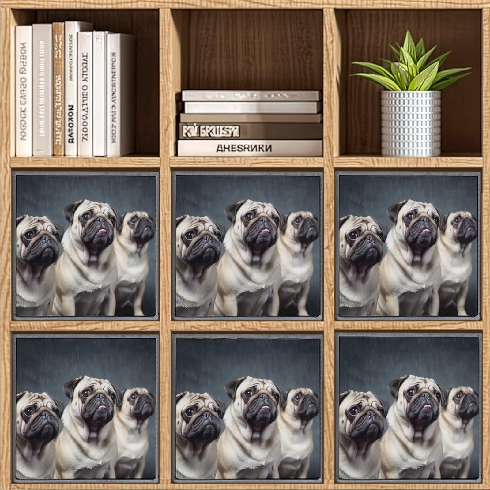 6-Pack Funny Pug Dog Collapsible Storage Bins with Handles - Large Closet Organizer Baskets for Clothing, Toys & Home Organization | Perfect for Bedroom, Nursery & Dorm Storage Solutions
