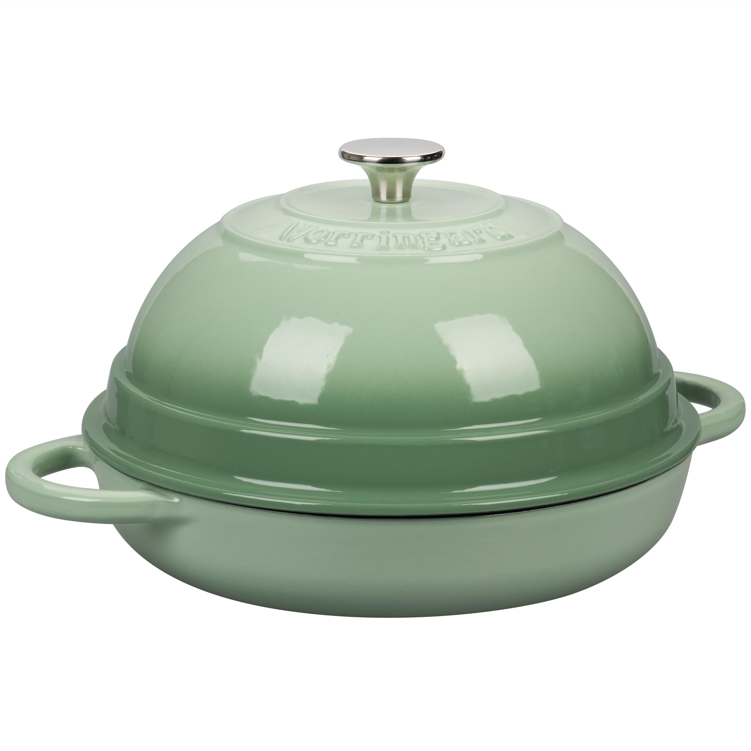 6 Quart Enameled Cast Iron Dutch Oven with Lid - Perfect for Bread Baking, Roasting, Stews & Camping - Green Color Kitchen Cookware