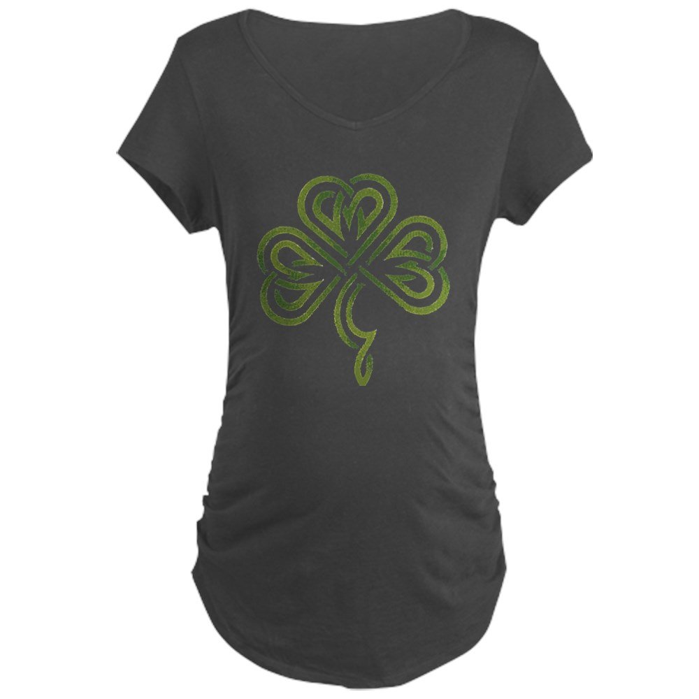 Irish Shamrock Maternity Dark T-Shirt - Comfortable Pregnancy Tee for St. Patrick's Day & Motherhood - Perfect for Maternity Photos, Baby Showers & Holiday Celebrations