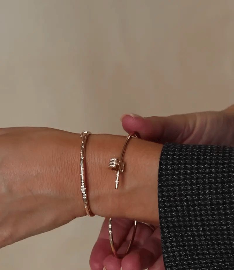Elegant Diamond Latch Bracelet for Women - 14K Gold Plated Cubic Zirconia Tennis Bracelet | Perfect for Weddings, Anniversaries & Special Occasions