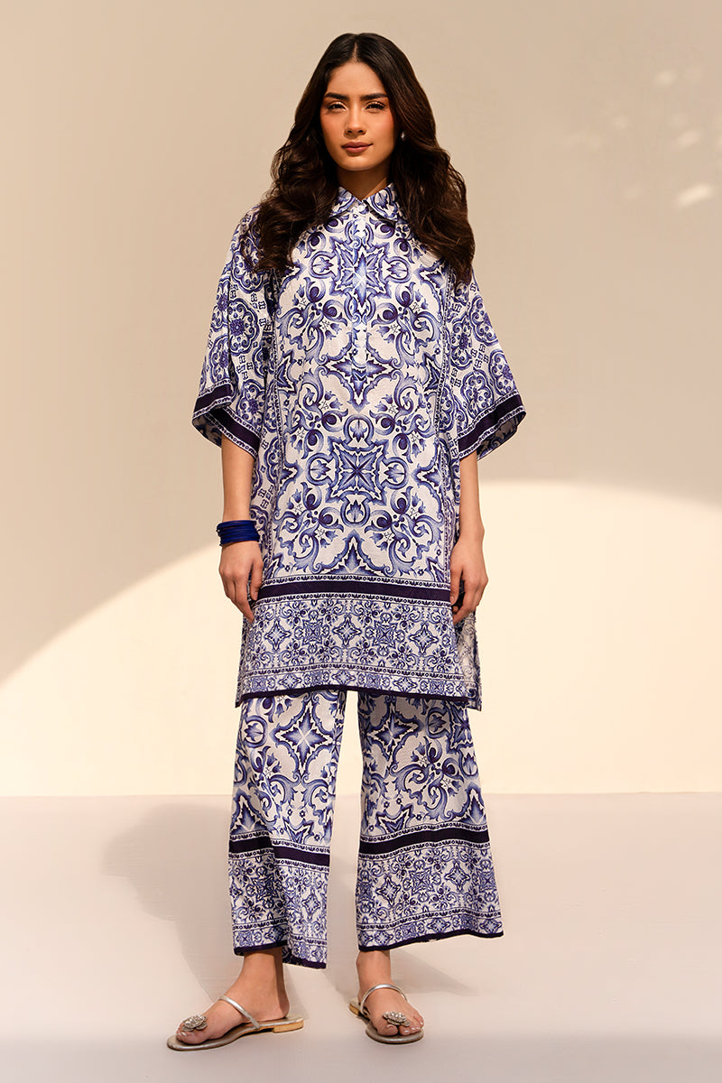 MISTY HUES Women's 2-Piece Outfit Set - Stylish Shirt & Comfortable Trousers for Work, Casual Wear & Travel