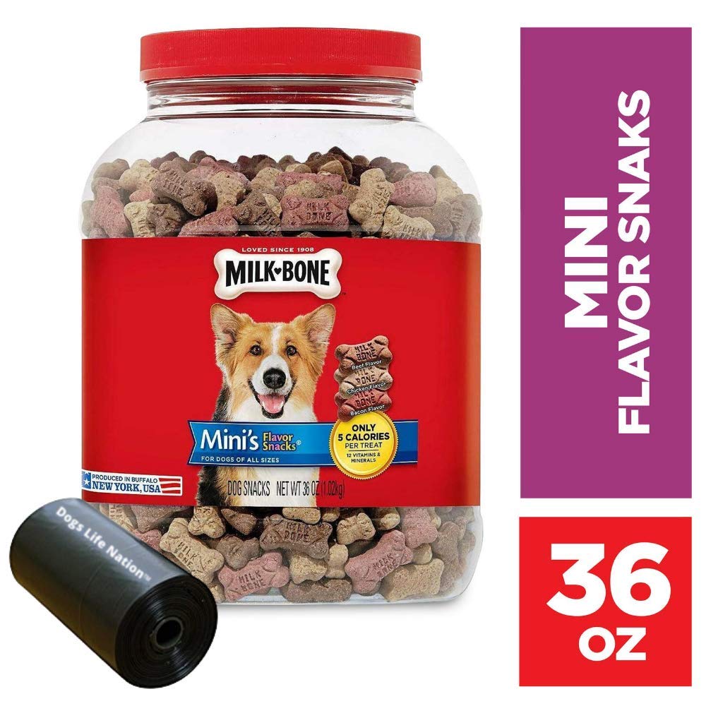 36 oz. Mini's Flavor Snacks Canister with I AM Capable Magnet & Dog's Life Nation Waste Bag Bundle - Perfect for Travel, Outdoor Adventures & Pet Owners
