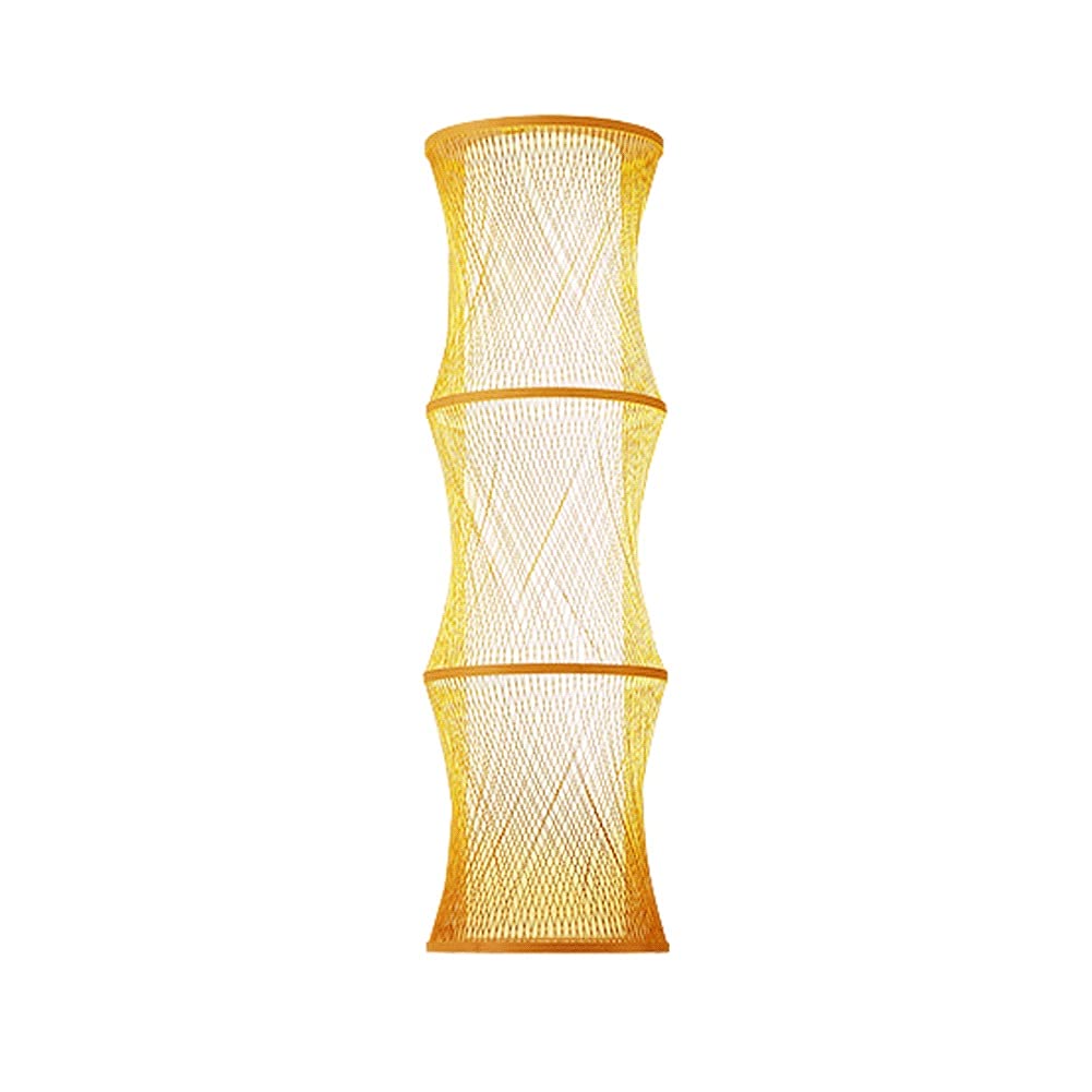 Modern Bamboo Floor Lamp with Fabric Shade - Handmade Standing Lamp for Living Room, Bedroom & Office - Tall Corner Lamp 39.9in/100cm - Perfect for Reading Nook, Lounge Area & Home Decor