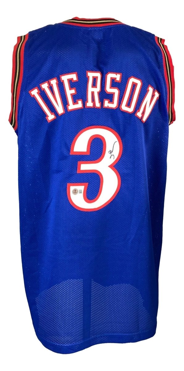 Authentic Allen Iverson Philadelphia 76ers Signed Blue Basketball Jersey - NBA Memorabilia for Collectors & Sports Fans - Perfect for Display, Gifts & Man Cave Decor