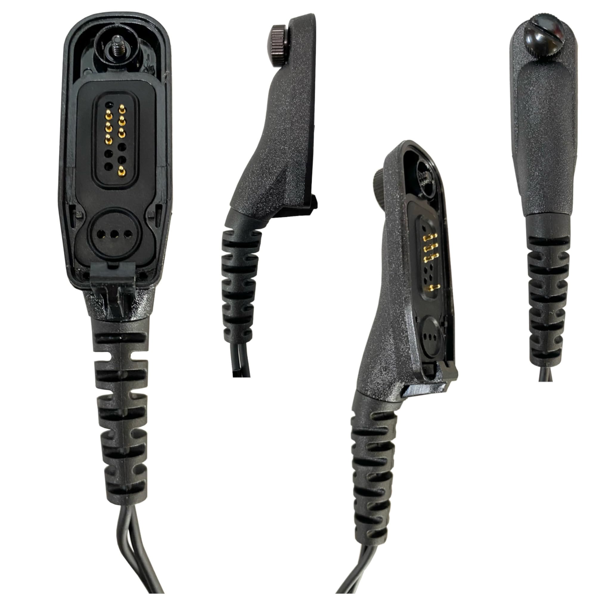MaximalPower Motorola Radio Replacement Headset - Acoustic Tube Earpiece for XPR6500 XPR6550 XPR6580 APX7000 APX6000 | Durable Single-Wire Mic with Reinforced Cable & Left/Right Earmolds + Eartips | Perfect for Security, Construction & Emergency Communication