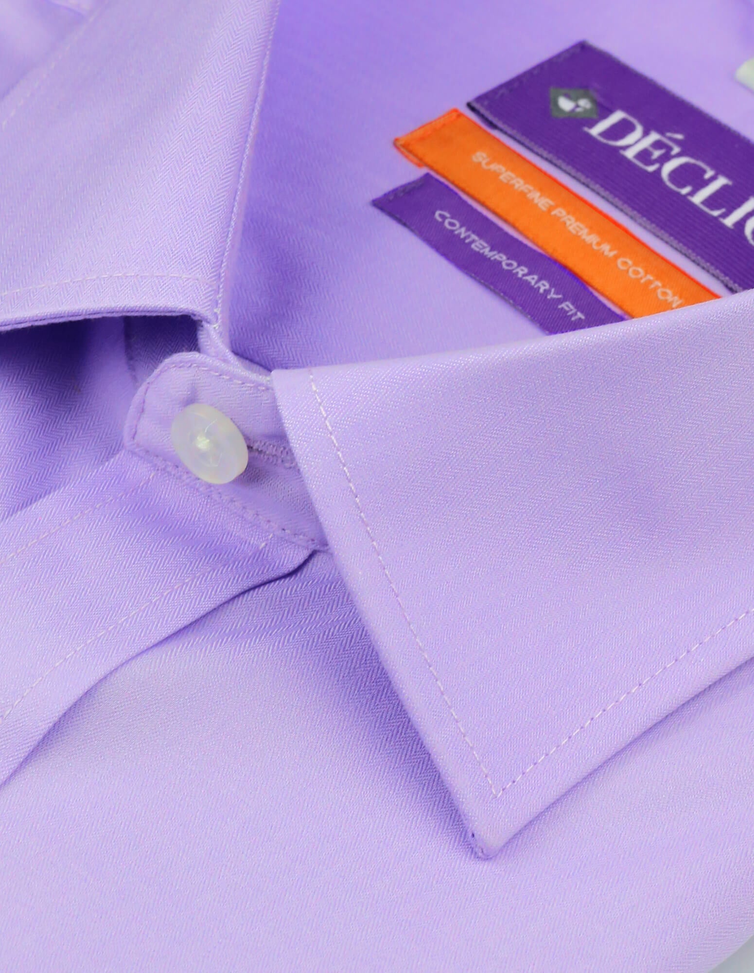 DÉCLIC Kismet Textured Lavender Shirt for Women - Soft Casual Button Down Blouse for Office, Date Night & Spring Outfits