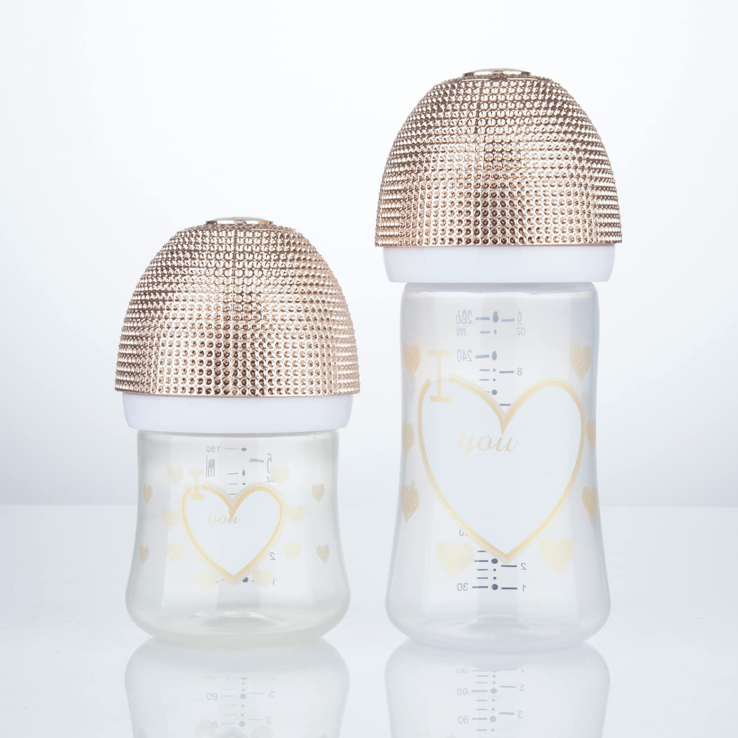 Custom Bling Baby Pacifier & Bottle Set - Personalized Name for Boys & Girls (0-6 Months, 6-18 Months) | Luxury 4-Piece Baby Shower Gift, Glittering Anniversary Edition | Perfect for Newborn Essentials, Christening Gifts & First Birthday Presents
