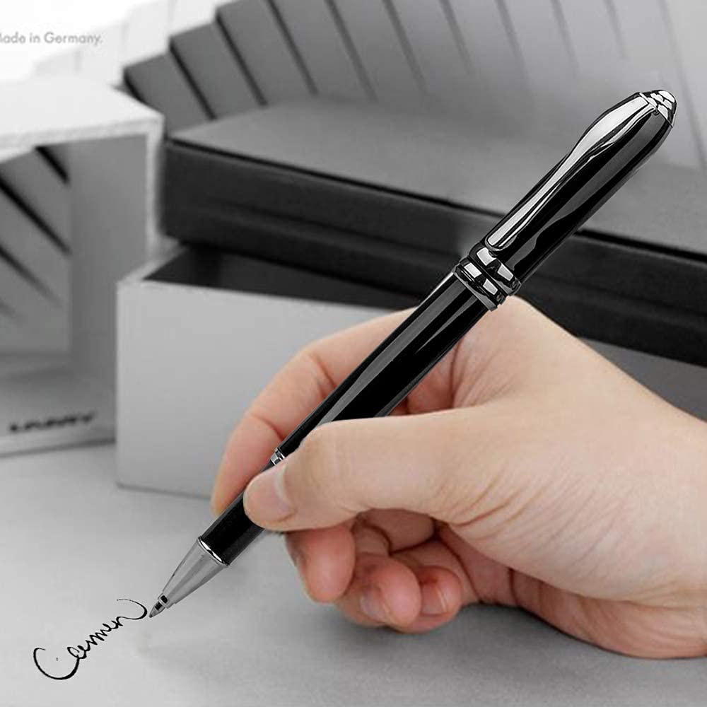 Ancolo Personalized Roller Pen Set - 5 Refillable Pens with 10 Black Ink Refills | Custom Engraved with Name/Message | Perfect for Weddings, Graduation Gifts & Office Use