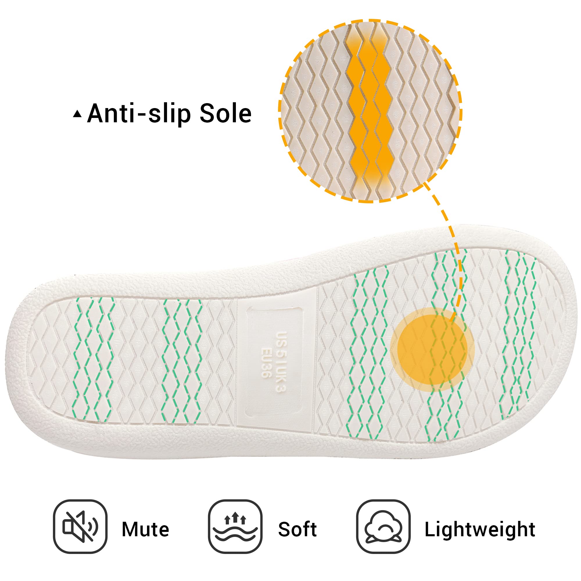 Women's Memory Foam House Slippers - Soft Fuzzy Slide-On Slippers for Ladies, Comfortable Indoor/Outdoor Bedroom Shoes - Perfect for Relaxing at Home, Lounging & Quick Errands