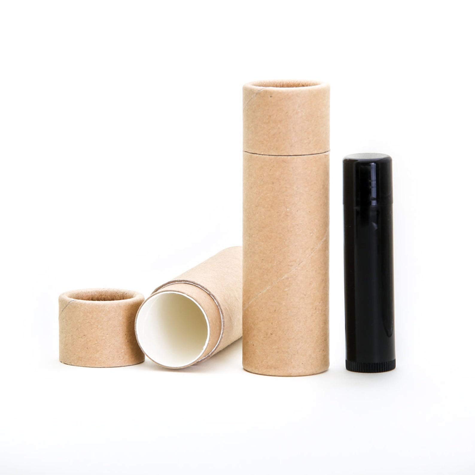 300 Pack 1 oz Kraft Paperboard Lip Balm Tubes - Ideal for DIY Lip Balm, Salve, Cosmetic & Lotion Packaging | Perfect for Small Businesses, Handmade Cosmetics & Travel-Size Products