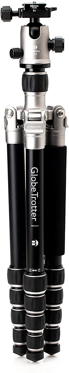 Benro MeFOTO Globetrotter Travel Tripod - Titanium Ballhead & Monopod with 2-Series Aluminum Legs, 4-Section Twist Lock Design | Compact & Lightweight for Outdoor Photography, Hiking & Travel Adventures (BMGTATTN)