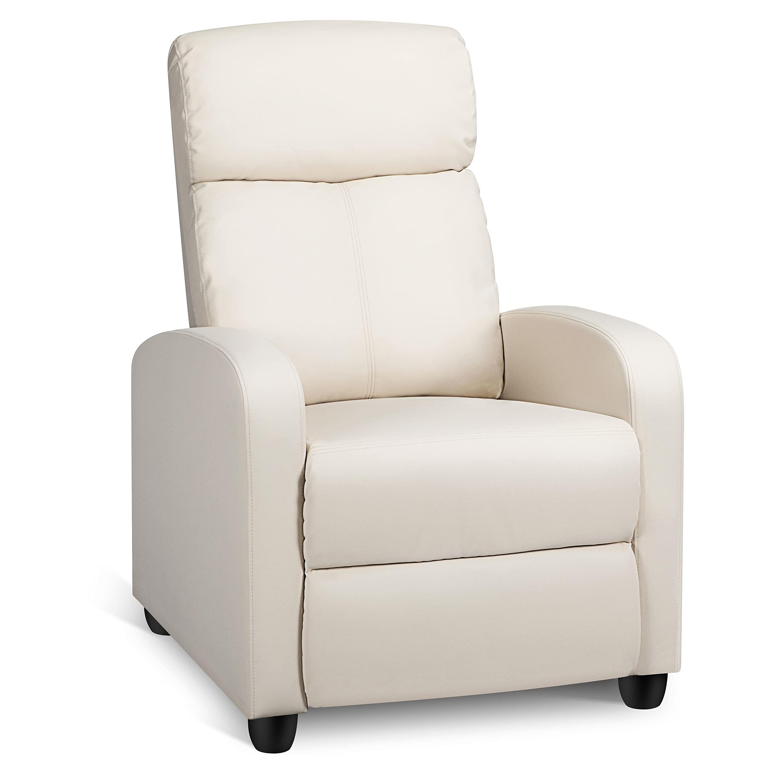 Topeakmart Modern Recliner Chair - PU Leather Padded Single Sofa with Adjustable Backrest for Living Room, Home Theater, Reading & Relaxation | Comfortable Lounge Chair for Small Spaces & Apartments