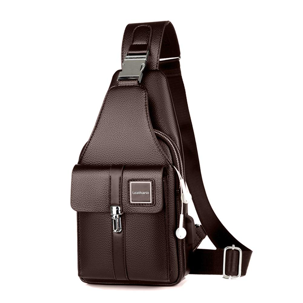 Leathario Men's Leather Crossbody Bag - Stylish & Multipurpose for Travel & Daily Use
