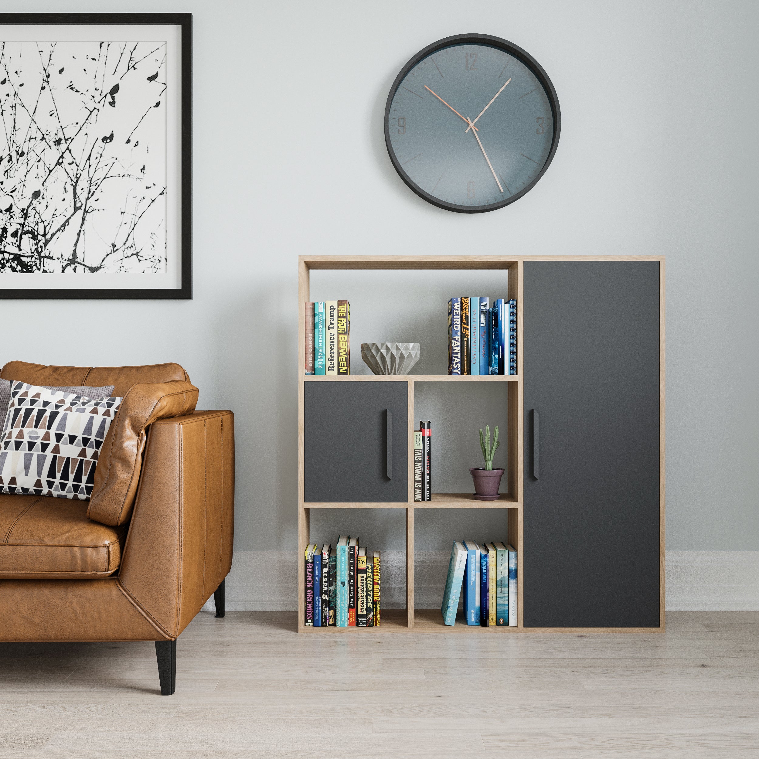 Stylish Ridge Bookcase - Modern Wooden Bookshelf for Home & Office - Perfect for Living Room, Bedroom, and Study Room Organization