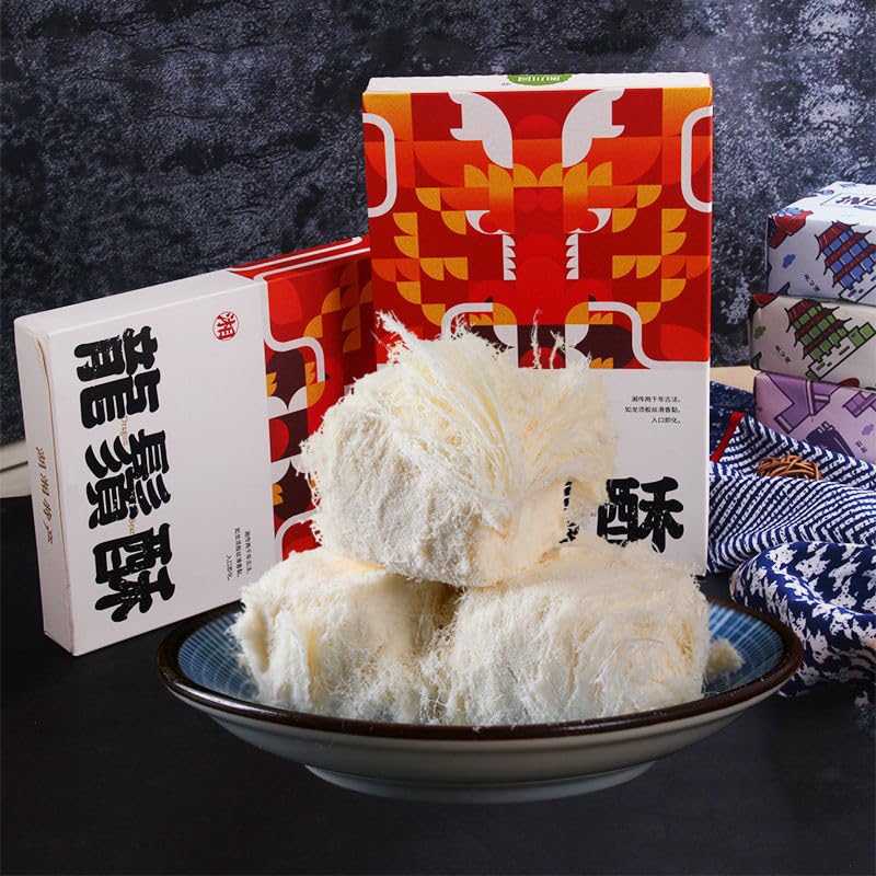 Premium Dragon-Beard Candy - Authentic Chinese Crispy Maltose Silk Snack | Handmade Traditional Dessert, Soft Snow Candy, Nostalgic Dim Sum Treat (10 Bags) - Perfect for Gifts, Tea Time & Asian-Themed Parties