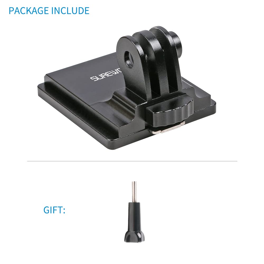 SUREWO Aluminum NVG Mount for GoPro Hero 13/12/11/10/9/8/7/6/5 Black - Tactical Helmet Mount Compatible with DJI Osmo Action 5 Pro/4/3/2, Insta360 ONE R, Crosstour & Most Action Cameras - Perfect for Military, Airsoft, Hunting & Outdoor Adventures