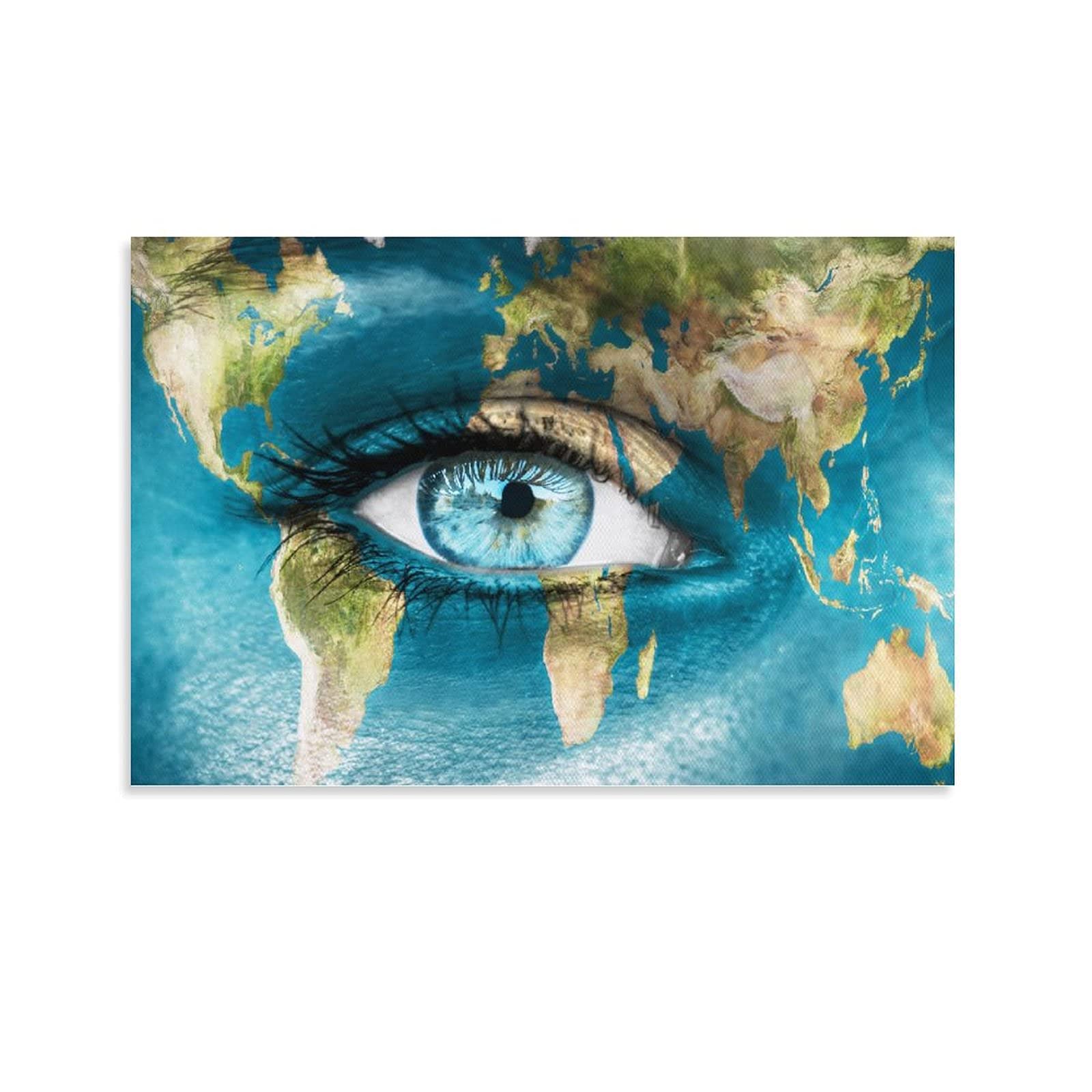 Modern Nordic Eye of The World Art Print - 12x18 Inch (30x45cm) Canvas Wall Art for Living Room & Bedroom Decor | Home Office & Dormitory Aesthetic Painting