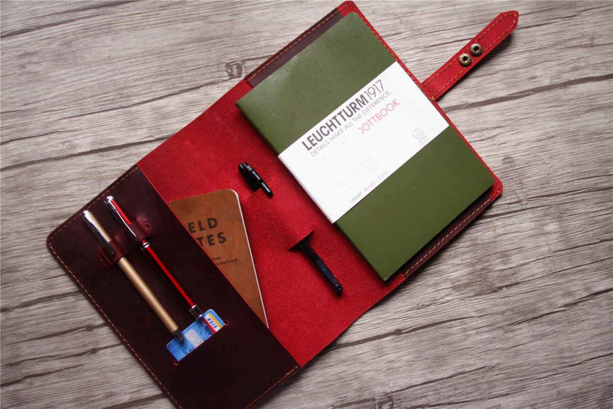 Personalized Leuchtturm1917 A5 Notebook Cover Holder - Custom Leather Journal Case for Bullet Journaling, Note Taking & Gift Giving