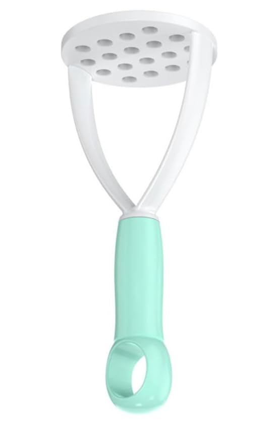 Premium Green Manual Silicone Potato Masher - Non-Stick Mini Masher for Potatoes, Fruits & Vegetables - Durable Cooking Utensil for Smooth Purees - Perfect for Mashed Potatoes, Baby Food & Baking Prep