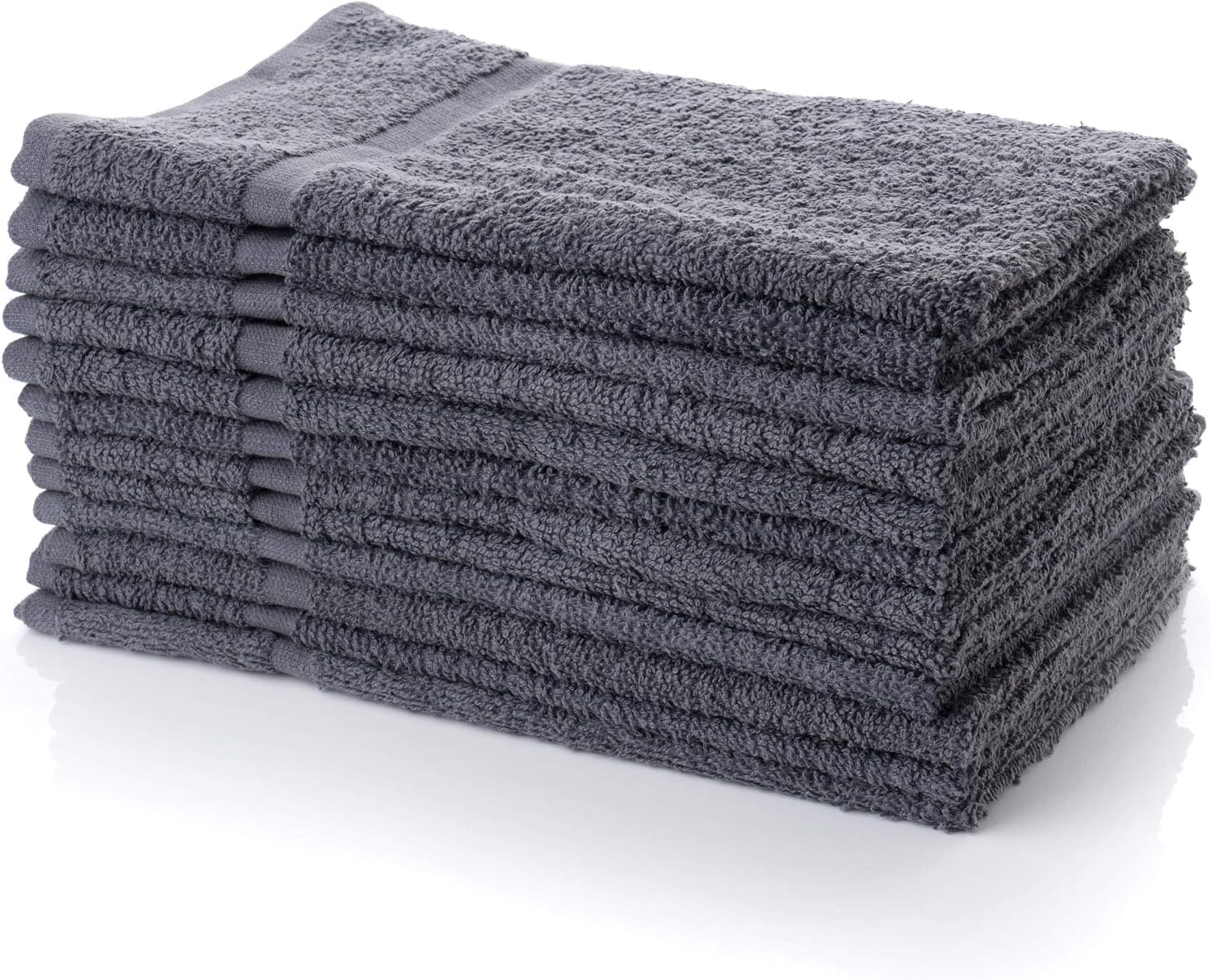 Simpli-Magic Premium Cotton Hand Towels - Soft & Absorbent, 12-Pack (Gray) - Perfect for Kitchen, Bathroom & Guest Use