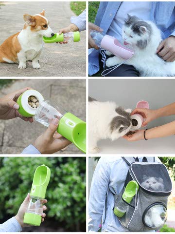 Portable Leak-Proof Dog Water Bottle & Food Dispenser - Outdoor Travel Water Bowl for Dogs and Cats (Blue) - Perfect for Hiking, Camping, and Daily Walks