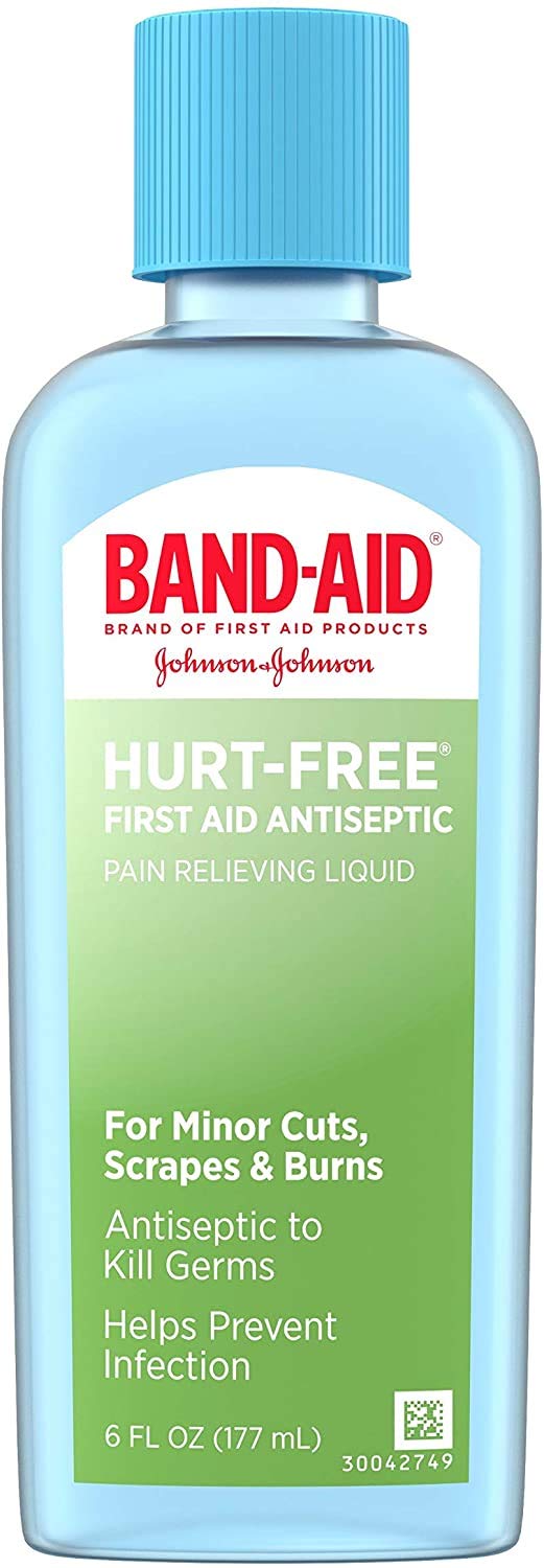 Hurt-Free Antiseptic Wash for Cuts & Scrapes | 6 Fl Oz First Aid Solution for Kids & Adults | Painless Wound Cleaning for Home, School & Travel