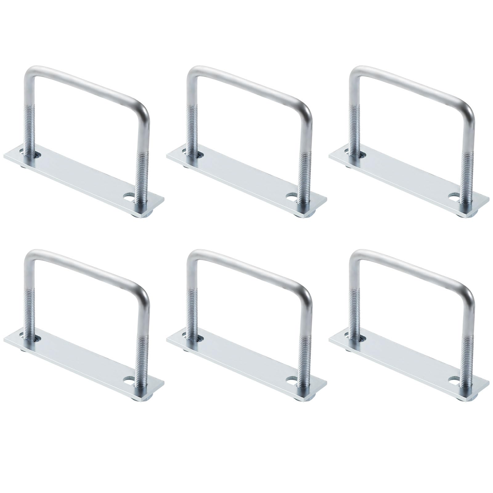 Polifish 6 Pack M8 x 82 x 75mm Zinc Plated Steel Square U-Bolts with Nuts & Washers - Heavy Duty U-Bolt Clamps for Auto, Trailer, Boat, RV, and Truck Tie Down Applications (Secure Cargo, Axles, and Suspension Systems)