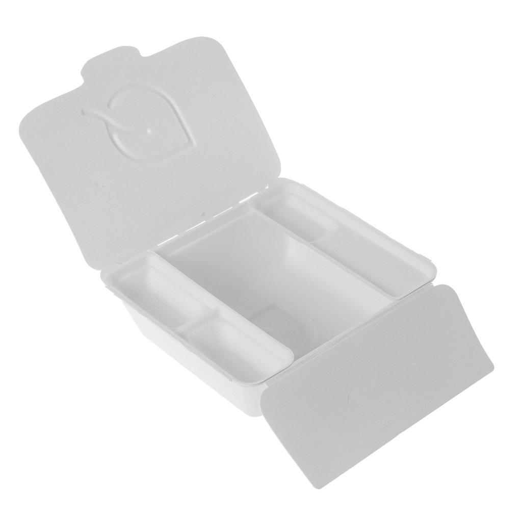 Eco-Friendly Compostable Sugarcane Takeout Containers - 58 oz (150-Pack) | Biodegradable & Sustainable Food Storage for Restaurants, Catering & Picnics | EP-FSC58 White