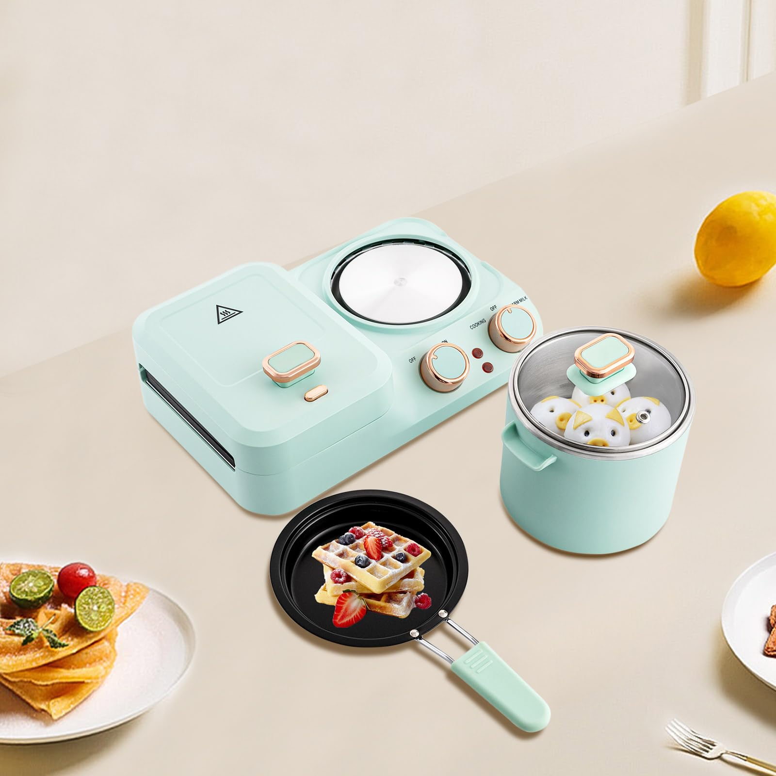 Non-Stick Electric Mini Toaster - 2 Slice Breakfast Sandwich Maker for Quick & Easy Meals - Perfect for Home, Office, Dorm & RV Use