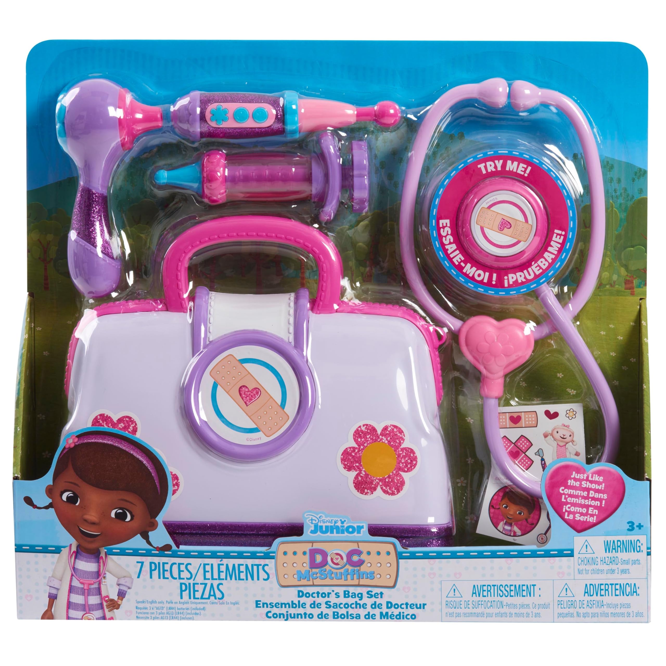 Disney Junior Doc McStuffins 7-Piece Pretend Play Doctor Kit - Officially Licensed Toy Hospital Set for Kids Ages 3+ | Dress Up & Role Play for Preschoolers | Perfect for Birthday Gifts & Imaginative Play