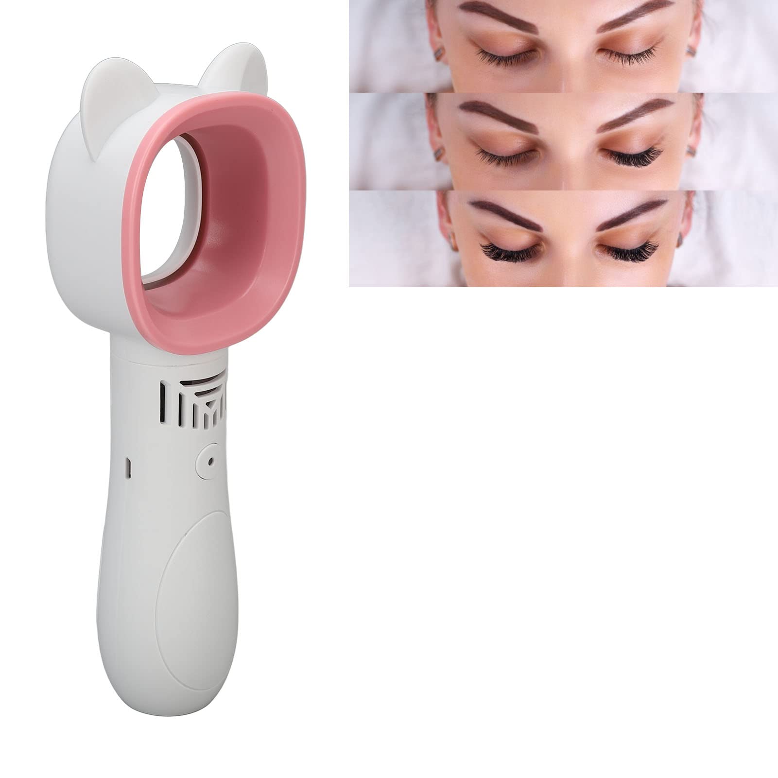 EXCLUZO USB Portable Eyelash Extension Fan Dryer - Compact Flat Wind Lash Dryer for Eyelash Artists, Fast Drying for Summer Use (White) - Perfect for Salons, Home & Professional Lash Application